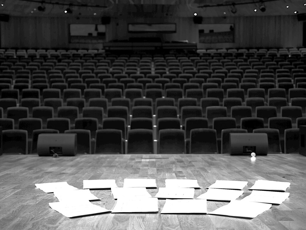 Paweł Biliiński arrangements during new harp album recording in Cavatina Hall with Amelia Tokarska
